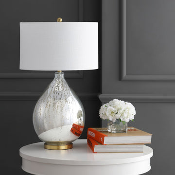 Sasha 30.75" Glass/Metal LED Table Lamp - JONATHAN Y